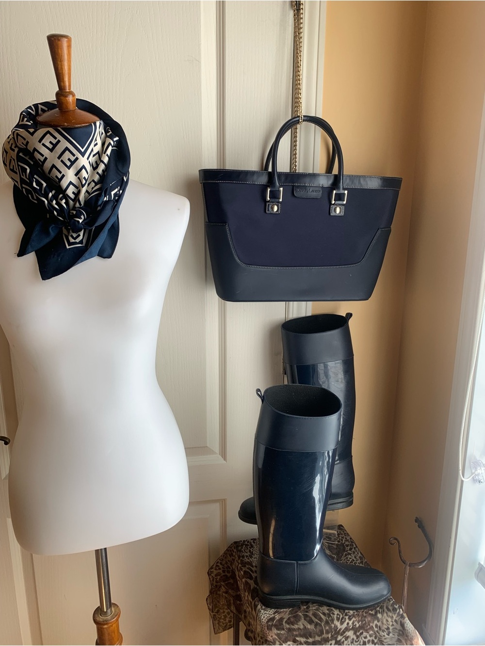 Ralph Lauren Navy Structured Tote bag